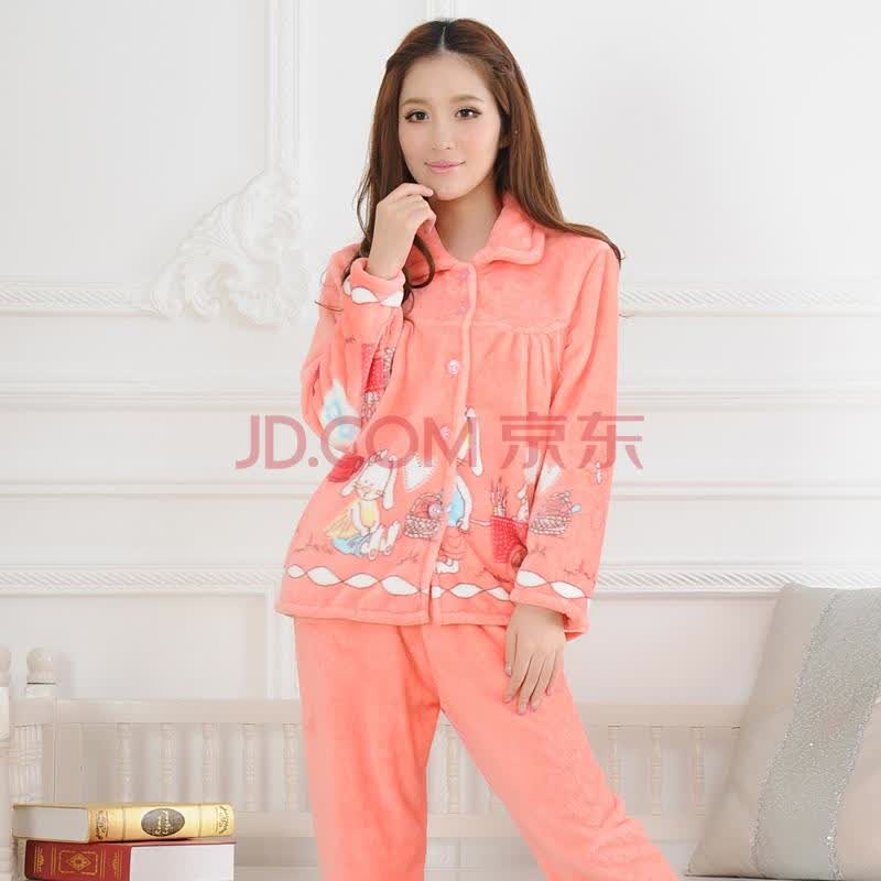 012秋冬新品 女士加厚保暖珊瑚绒<em>套装睡衣</em> 卡