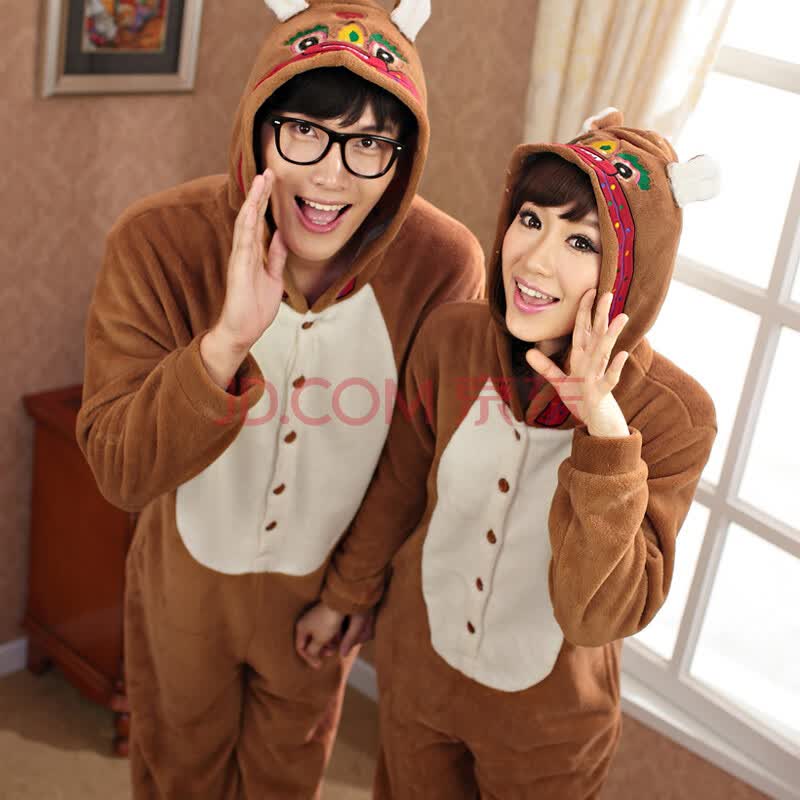依莉歌esllego冬季珊瑚绒情侣<em>睡衣</em>可爱<em>恐龙</em>连