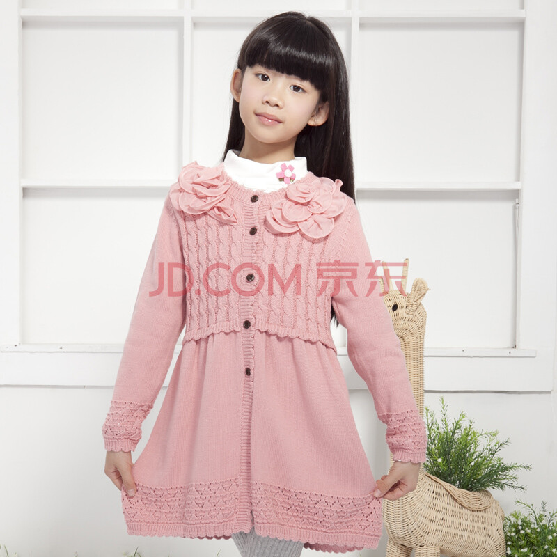 朵拉米拉 女中大<em>儿童中长款毛衣外套</em> 2012新款