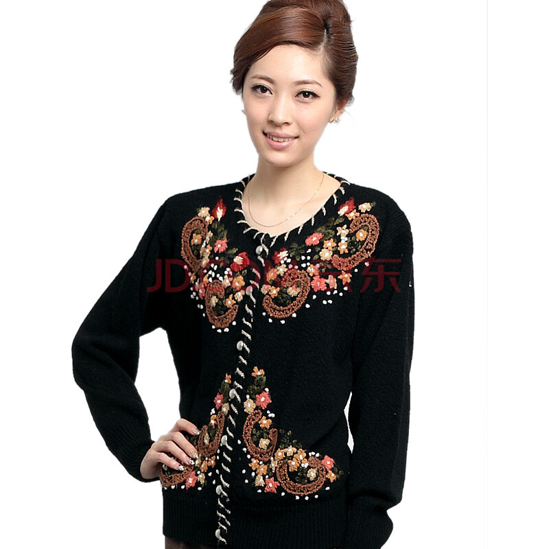 牧园绒 秋冬妈妈装<em>中老年女士羊绒</em>衫 加厚保暖