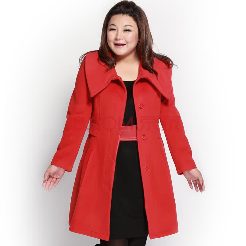 MSSHE 特<em>大码女装</em>胖妹妹冬装新品<em>显瘦</em>长款外