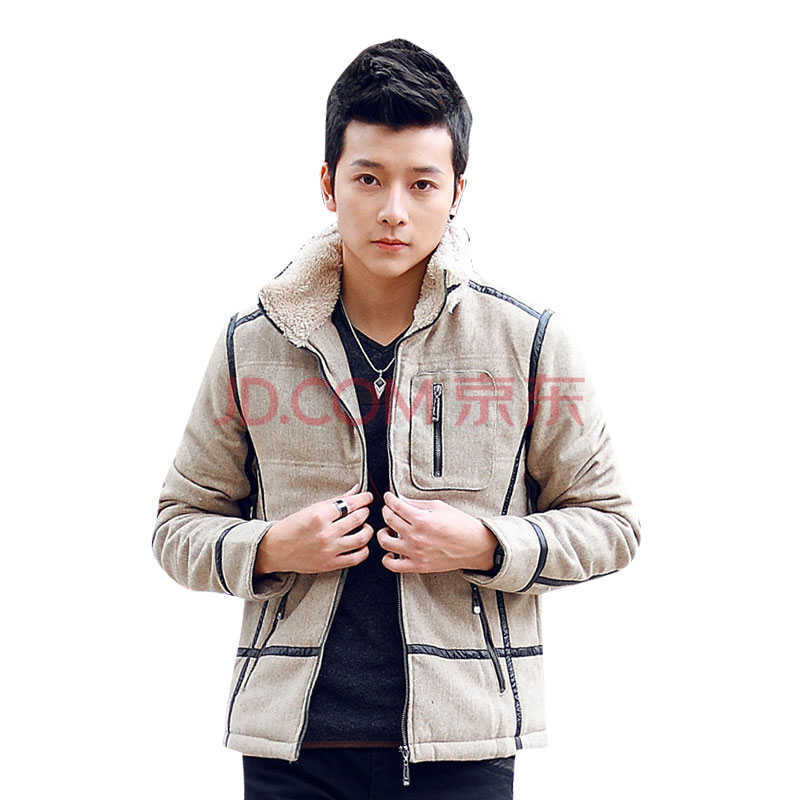 缤慕男装 秋冬新品 韩版新款时尚潮流男士毛领