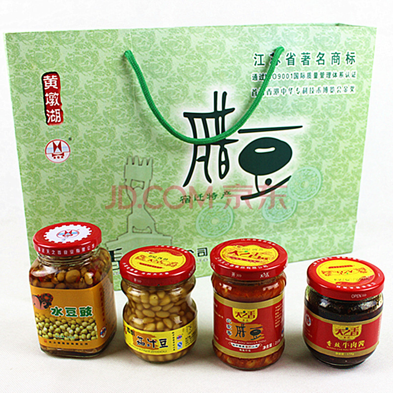 黄墩湖腊豆(酱豆)礼盒装(8瓶装,4种口味)宿迁特产