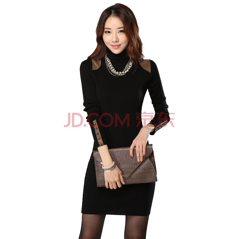 cherrykeke 冬装新品女装韩版长袖<em>高领</em>修身<em>包臀</em>