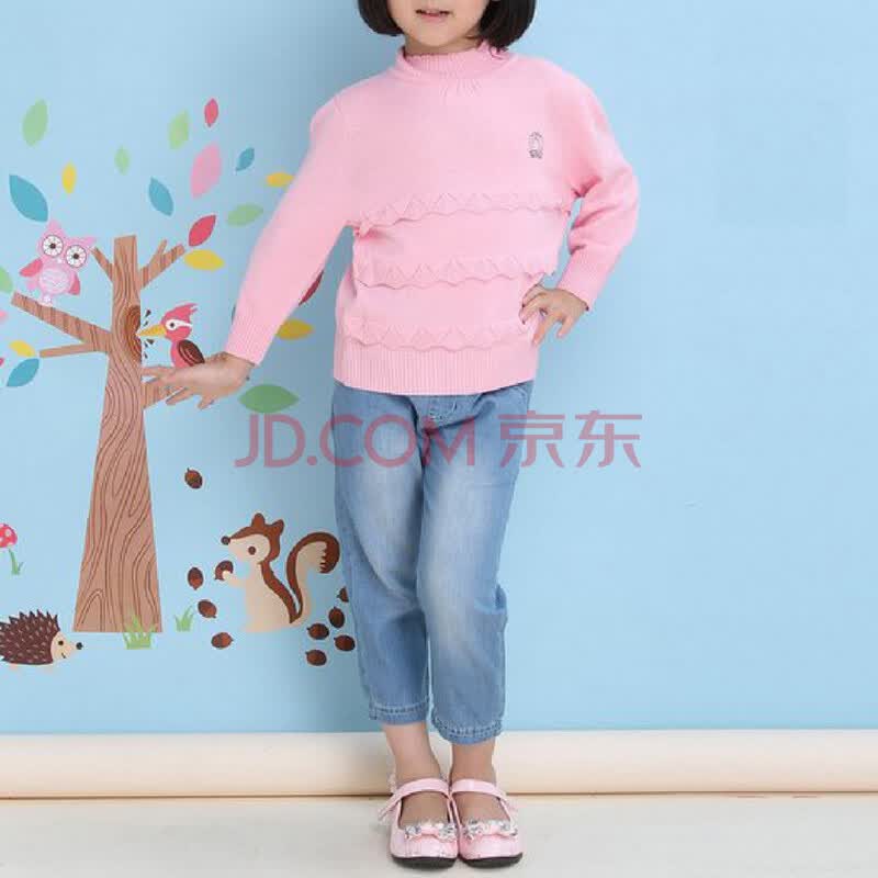 米菲 童装 <em>女童</em> 编织半<em>高领毛衣</em> 花边套衫 MD3