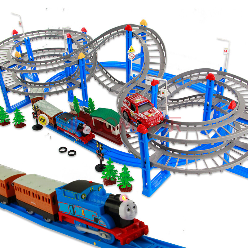 托马斯小火车加汽车轨道组合玩具 高档礼品大型礼盒包装 益智拼装玩具