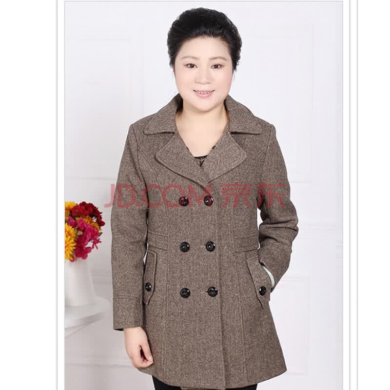 卜伦 2012秋冬新款<em>中老年毛呢外套</em>女中年<em>女款</em>