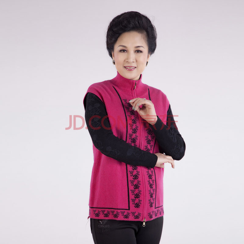 绒志祺 中<em>老年女士</em>针织羊绒<em>马甲背心</em>坎肩妈妈