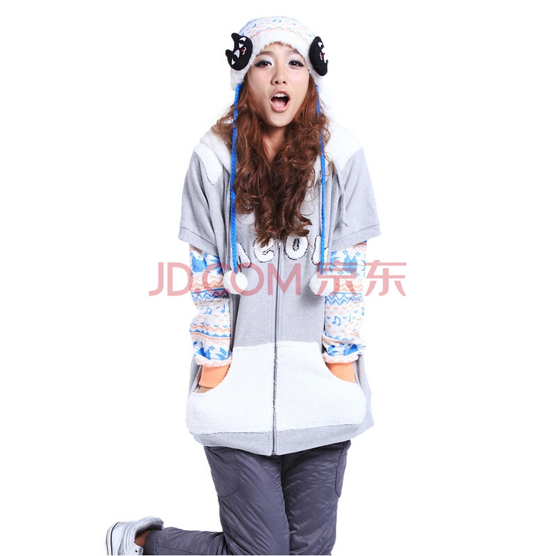 a02 秋装女装 七夕<em>开衫连帽短袖女T恤</em>|D1M6D