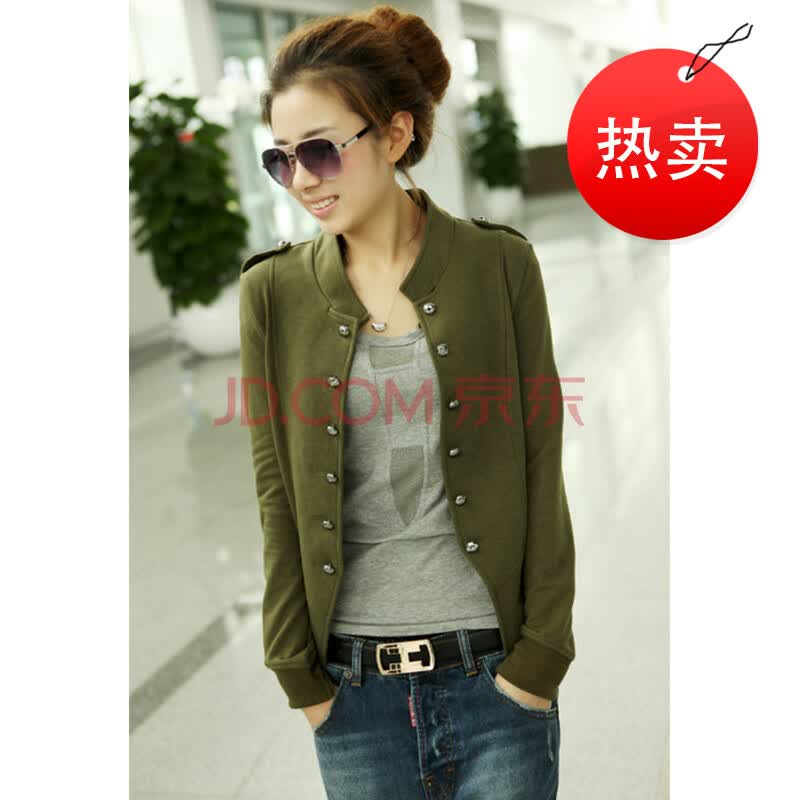 斯柏sibo2012秋装新款<em>女装</em>纯色立领<em>肩章</em>双排