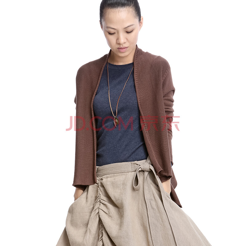 <em>艾米</em> AMII 女装纯色针织披肩外套<em>开衫</em>长袖小开