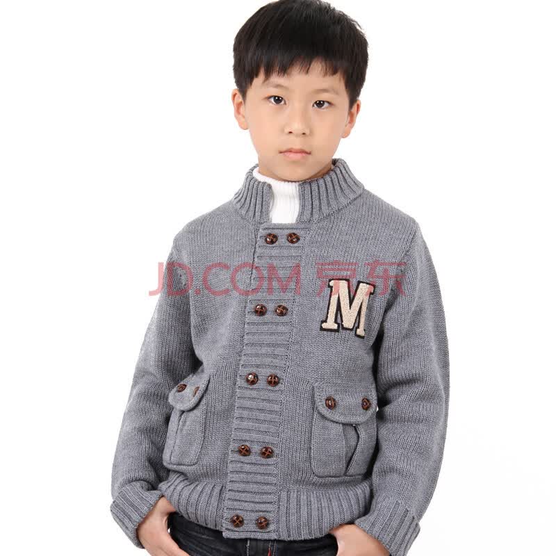 开胸双排扣带兜<em>男童毛衣外套</em>82w031