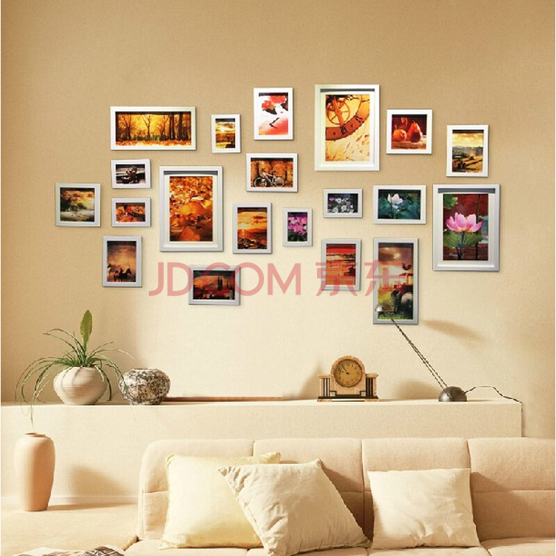 <em>美画 照片</em>墙 欧式实木相框墙 20框组 合适合放