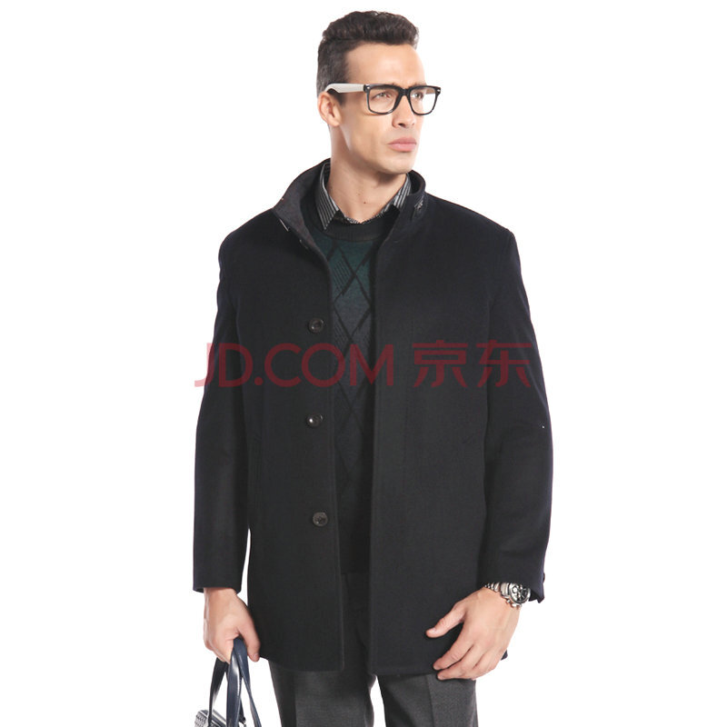 男士商务休闲立领羊毛呢子大衣 <em>中年男外套</em>NZ