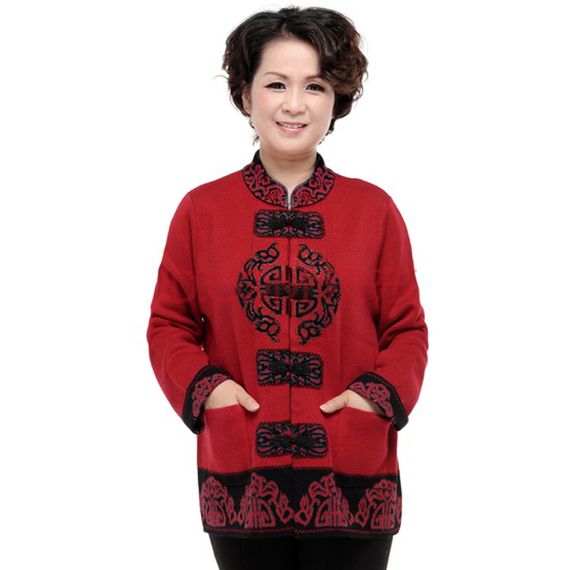 天伦奥琪 2012新款 胖妈妈冬装<em>毛衣</em> 中老年唐装