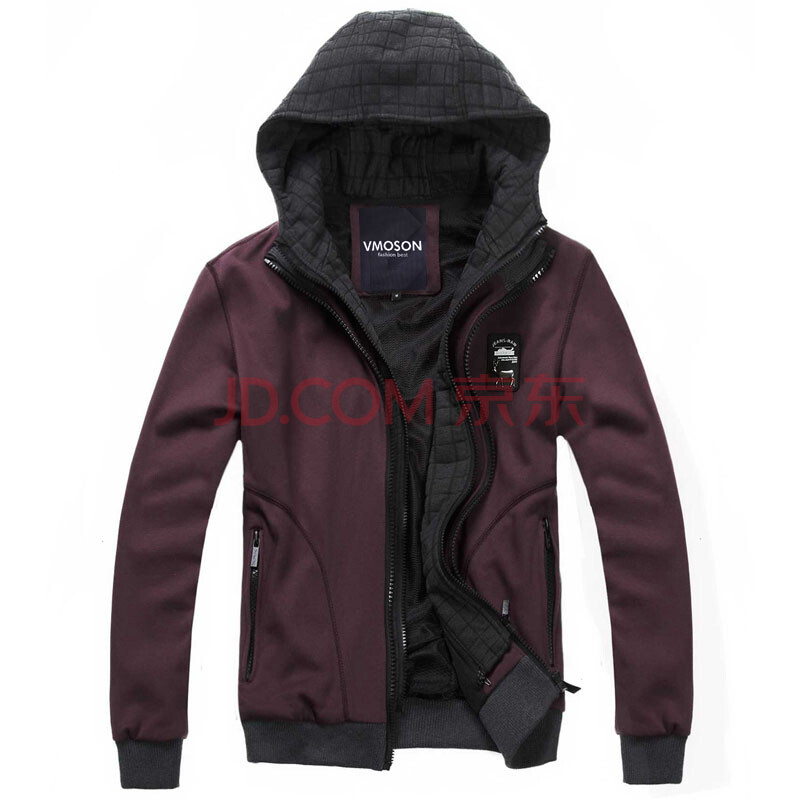 2012秋冬装新款 时尚休闲<em>假两件</em>套连帽 双拉链