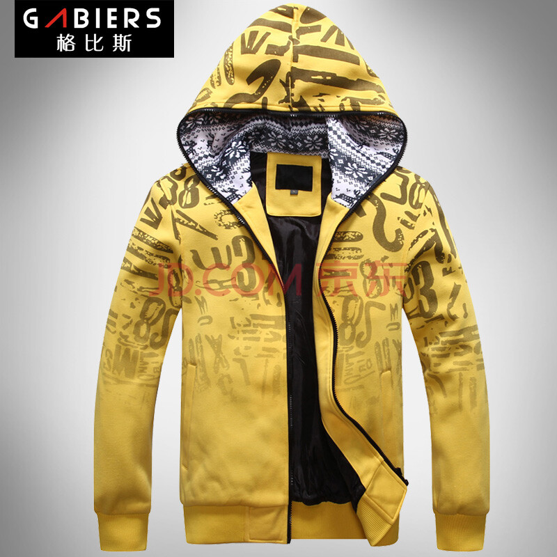 格比斯 潮流前线卫衣<em>男开衫外套</em> 新品男装 秋冬