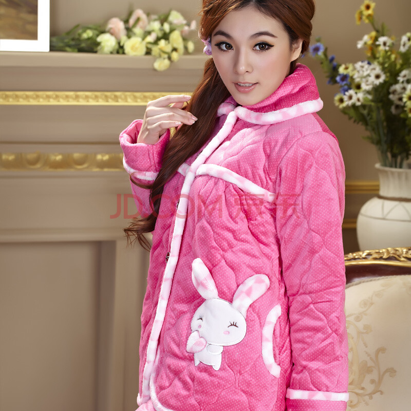 莎倩品牌<em>睡衣冬季</em>女士珊瑚绒夹棉<em>睡衣</em>冬<em>女装</em>加