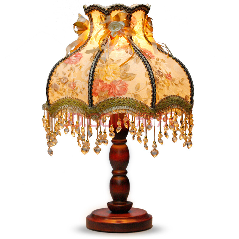 乐宅居家 欧式奢华布艺台灯 卧室床头装饰灯 S