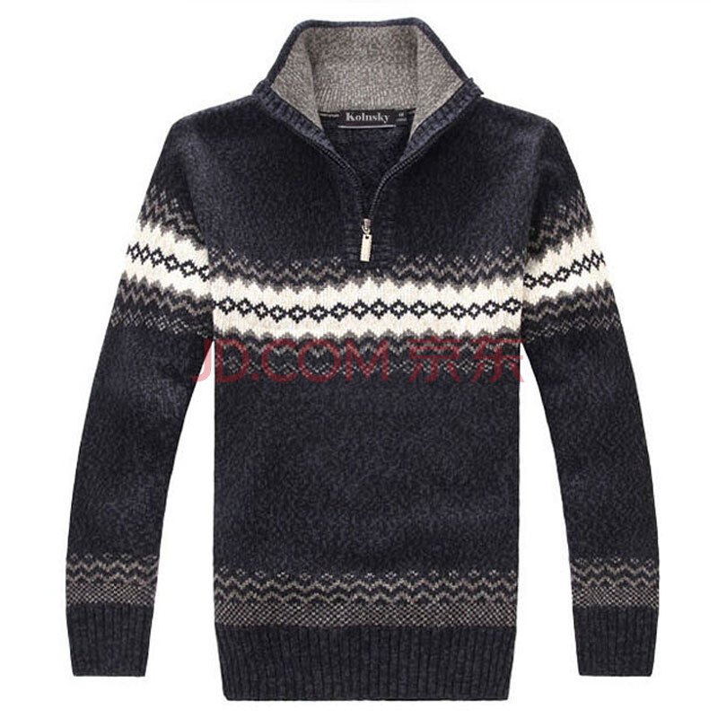 kolnsky 2012冬款加厚 立领<em>花样</em>图案羊毛衫<em>毛衣</em>