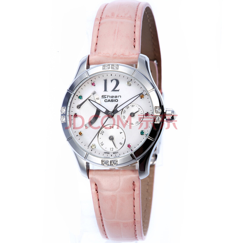 西欧 CASIO sheen系列石英表<em>女士手表白色</em>表