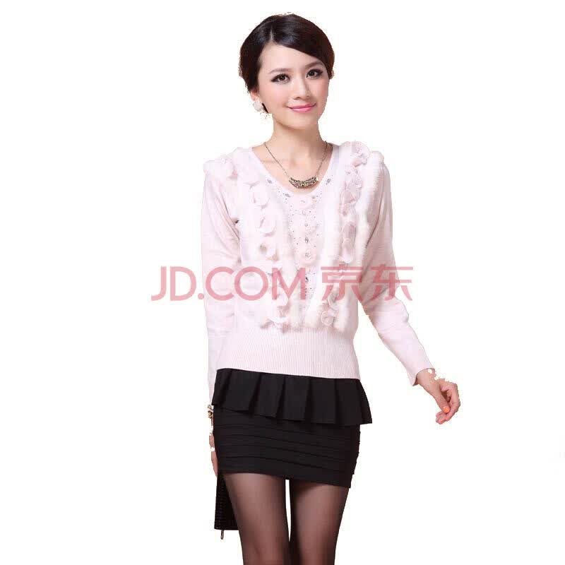 咪萝秋冬装新品 打底衫套头<em>厚毛衣外套</em> 女 羊毛
