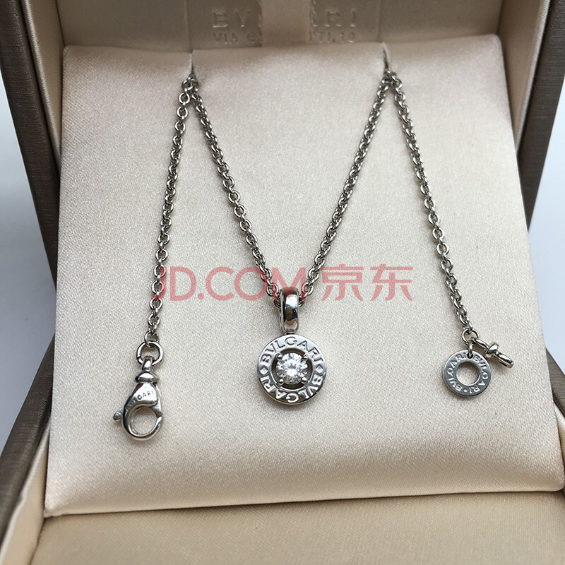 【二手99新】bvlgari/宝格丽白金单钻项链附件:里外盒子链长: 40.5cm