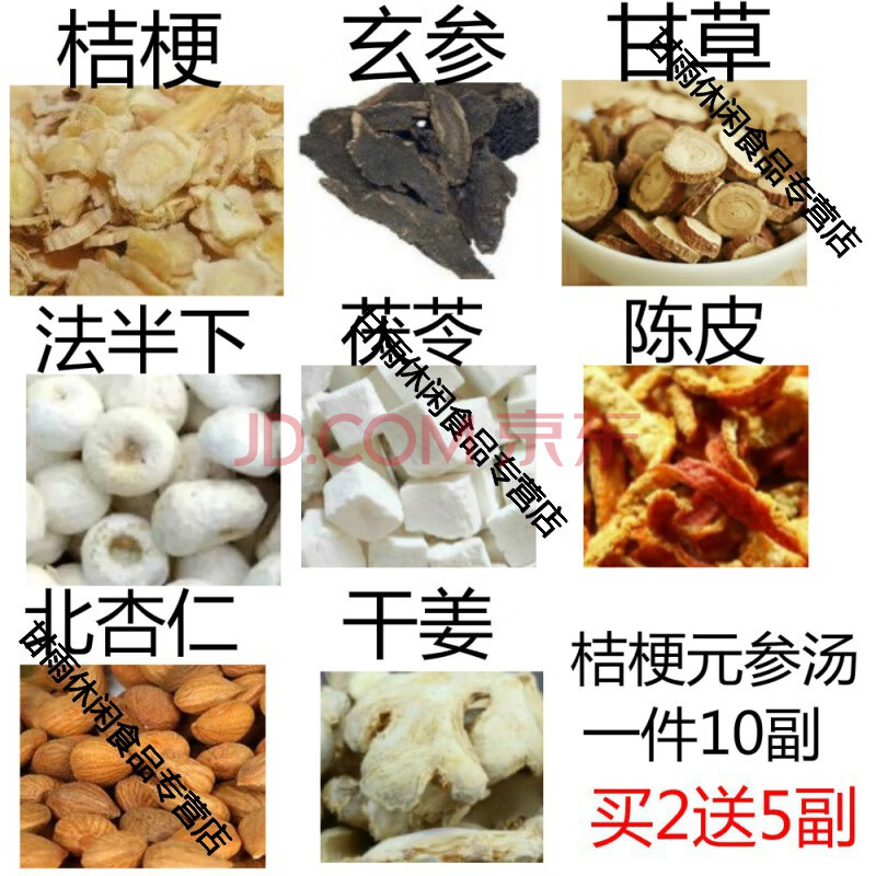 罗大伦推桔梗元参汤儿童桔梗玄参汤玄参杏仁陈皮茯苓甘草10副同仁品质