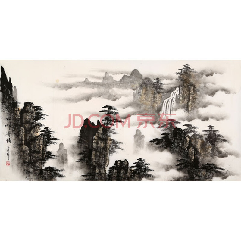 国画大师郭传璋水墨山水画四尺横幅写意名人字画手绘名家书画作品纯