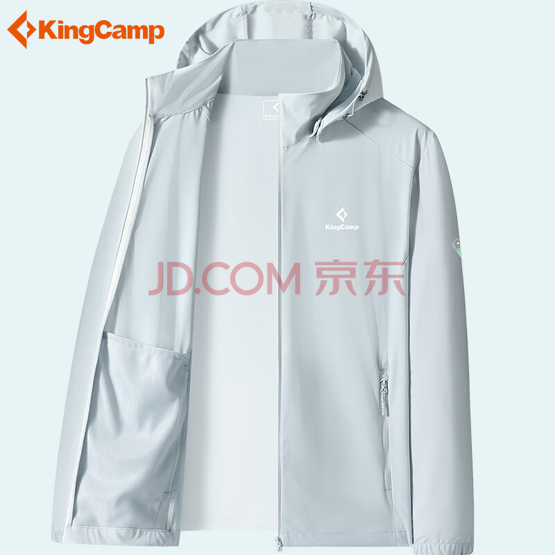 KingCamp女士风衣防嗮上衣女夏季透气皮肤衣冰丝弹力速干户外风衣