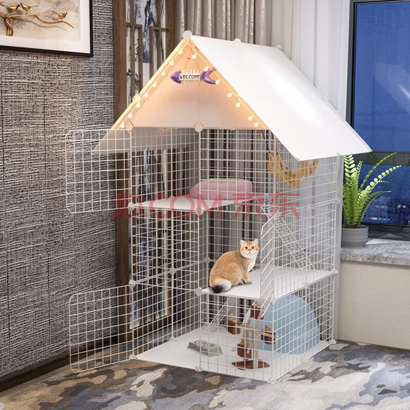 蔻丝(coles)猫别墅家用三层小型猫笼超大自由空间双层公寓猫笼子猫舍