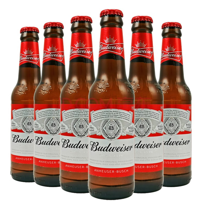 百威(budweiser)百威啤酒经典醇正啤酒 275ml*6瓶装