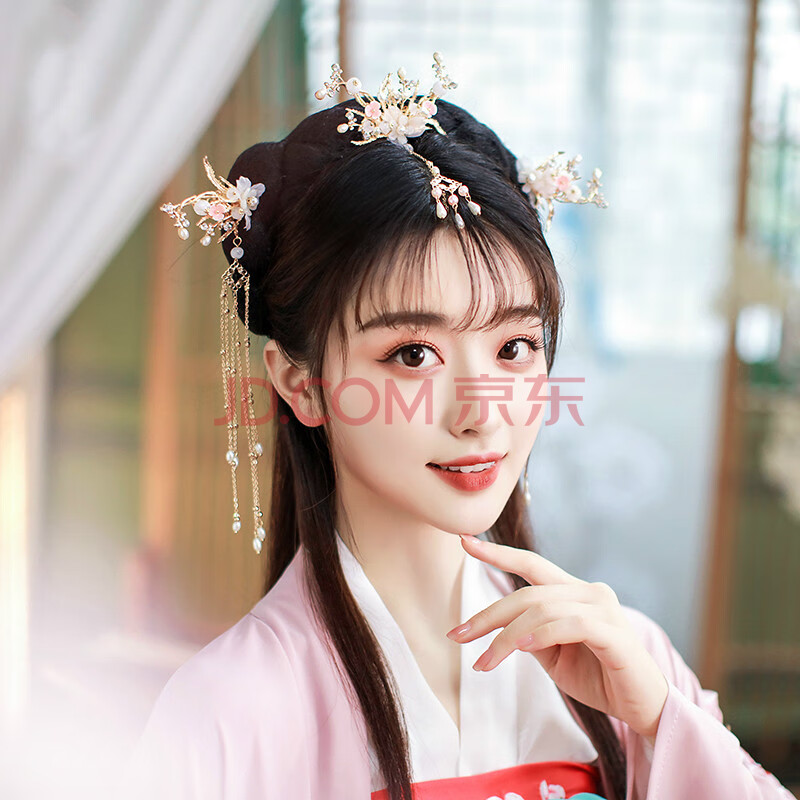 汉服头饰全套仙气流苏步摇发簪古装配饰盘发头冠簪子古风发钗 苏念三