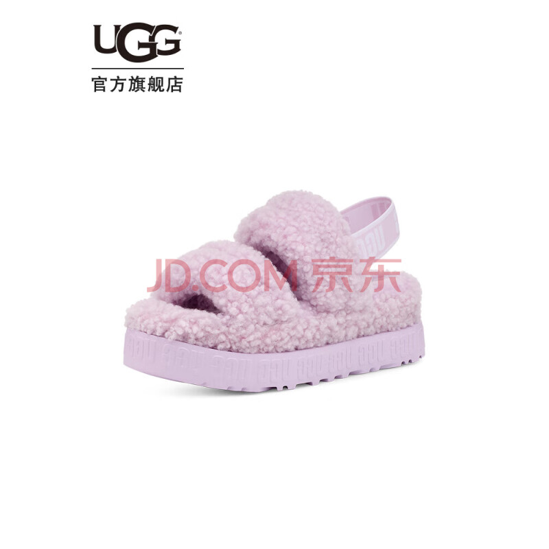 UGG2023春夏女士厚底弹力束带茸茸凉鞋1120876 LRFG薰衣草雾紫色 38