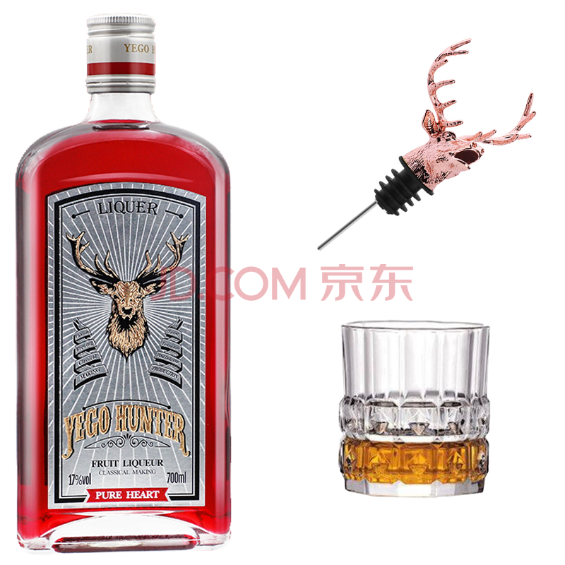 野格哈古雷斯利口酒 狩猎者鹿头洋酒配制酒力娇酒女士草莓/蔓越莓微醺