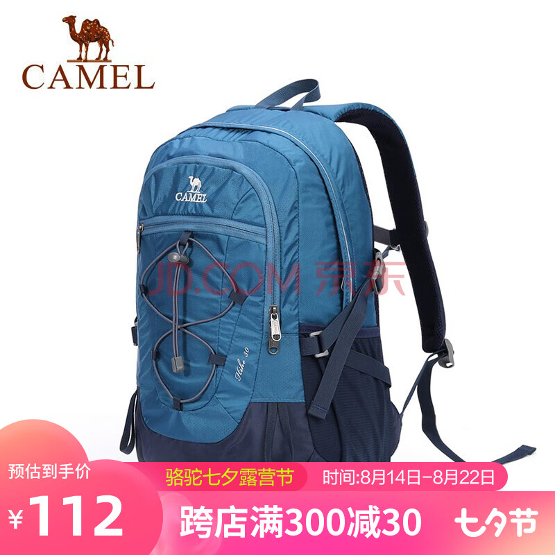 骆驼户外(CAMEL) 户外登山包 30L野营徒步旅行运动双肩背包男女 A1W3FI101 靛蓝