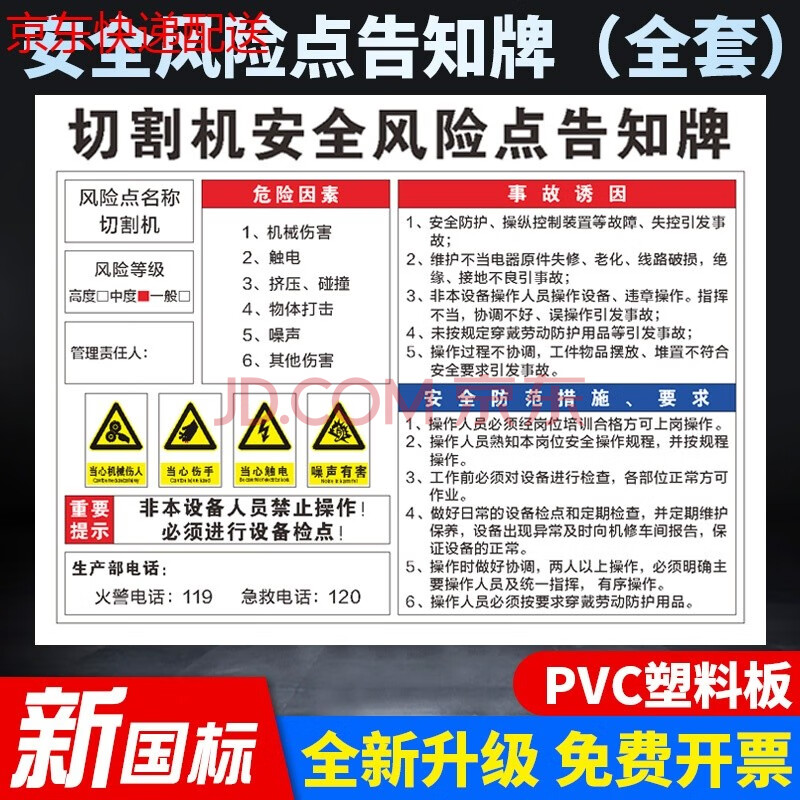 牌岗位明白卡仓库工厂消防安全标识牌警示牌标志牌j京功定做 切割机