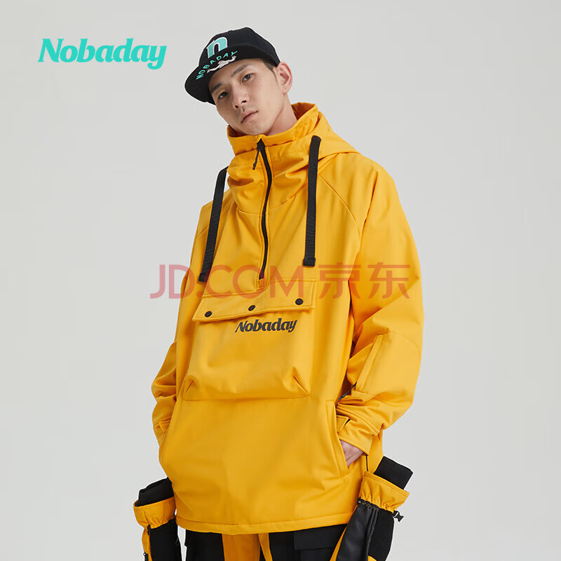 Nobaday滑雪服卫衣软壳套头外套男女冬季上衣滑雪衣单板雪服ND22WAP16027-008-XXL