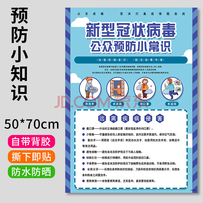 新冠宣传海报疫情海报画企业培训班学校幼儿园防疫控宣传海报图初中