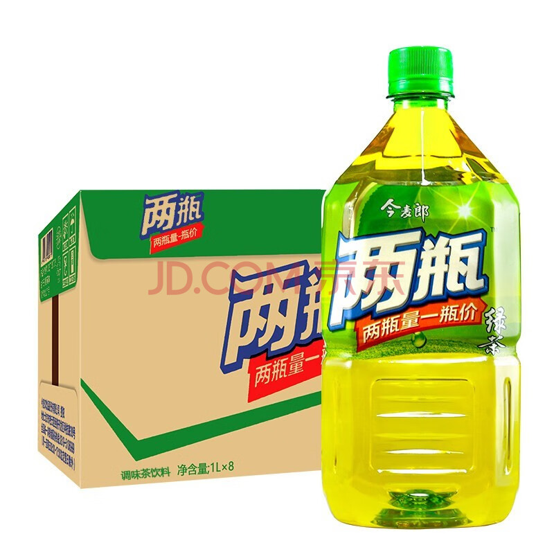 蜜桃柠檬黄莉水冰红茶多味可选低糖果味饮料 今麦郎1l*8瓶【绿茶】