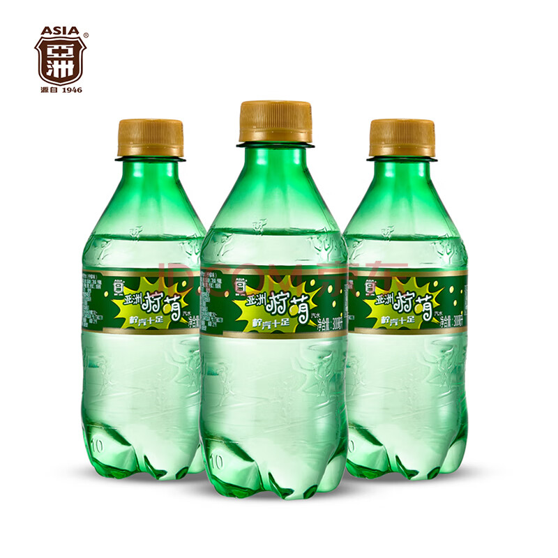 亚洲(asia)柠萌汽水 怀旧汽水 碳酸饮料 300ml*12瓶 整箱装