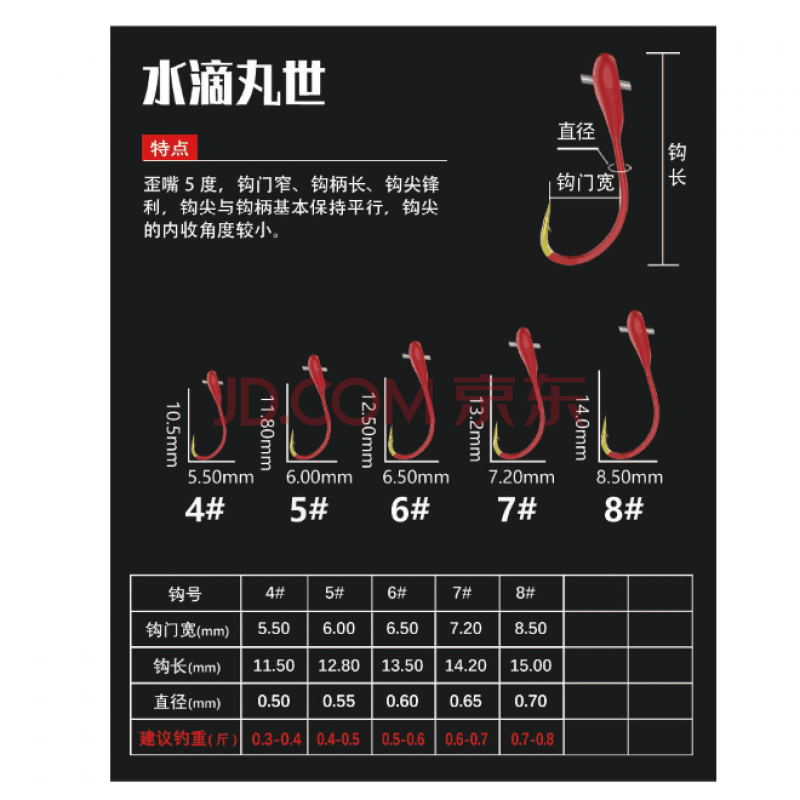 同款丸世同款朝天钩红色海夕 千又 瓦世 朝天海夕鱼钩