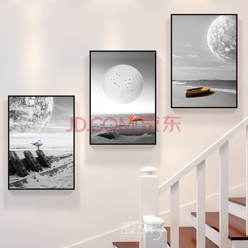 别墅楼梯间装饰画 走道玄关挂画 现代简约客厅墙面壁画走廊走道过道