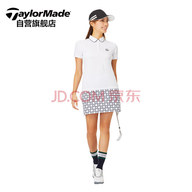 泰勒梅taylormade高尔夫短袖POLO衫女士夏季高尔夫球衣短袖T恤高尔夫服装N92489 白色L