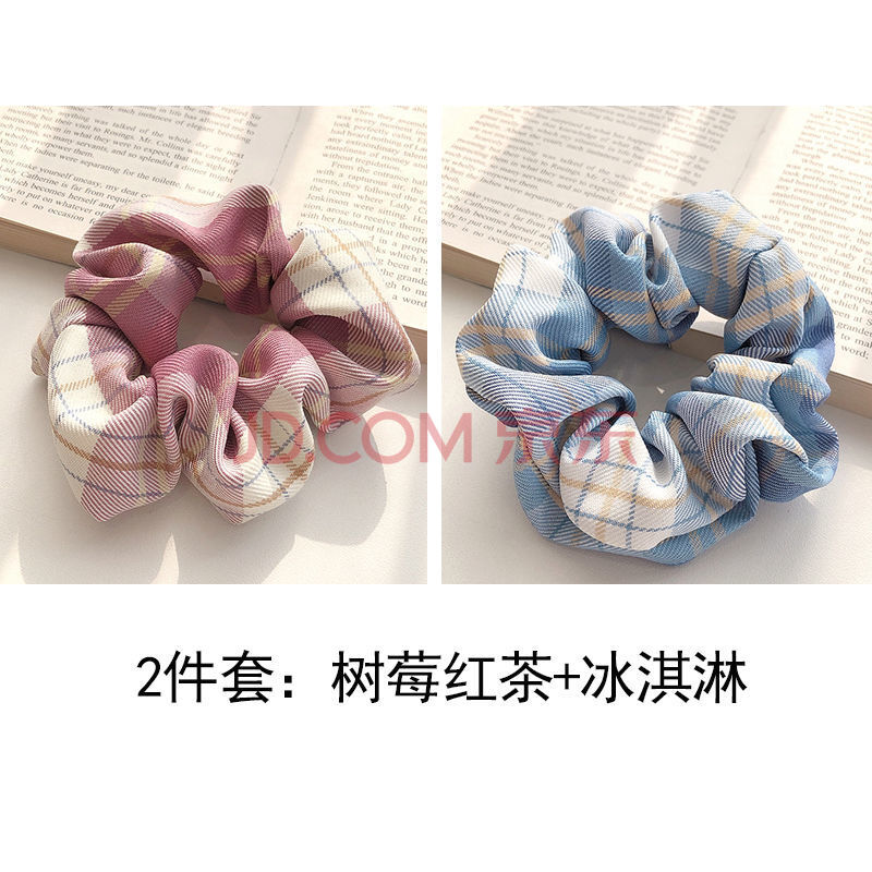 mling bm风格子猪大肠发圈jk少女甜美可爱简约发带韩国大肥肠头绳女
