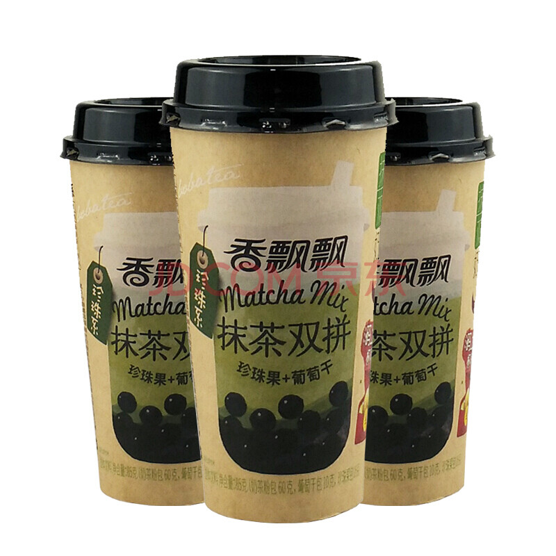 香飘飘奶茶黑糖双拼珍珠奶茶抹茶双拼珍珠奶茶6杯王俊凯双拼奶茶 抹茶