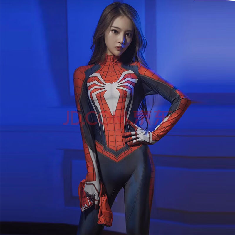蜘蛛侠衣服战衣紧身连体服cosplay服装女生抖音快手c2020 网红款红