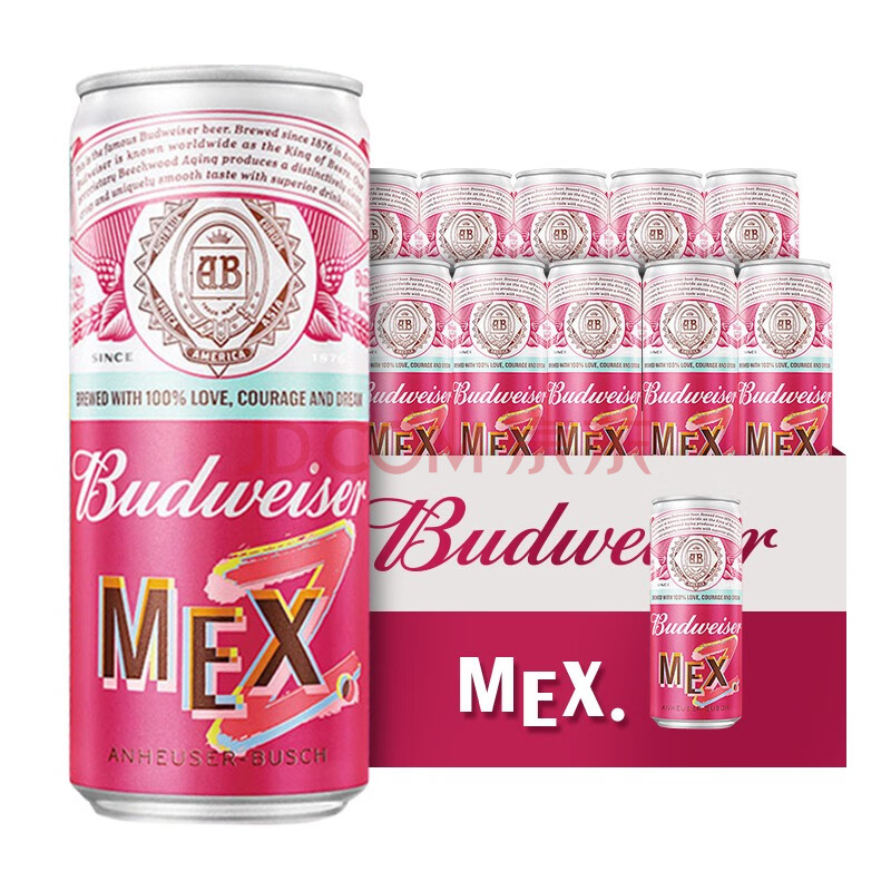 百威(budweiser)mex果啤 310ml*10听 整箱装