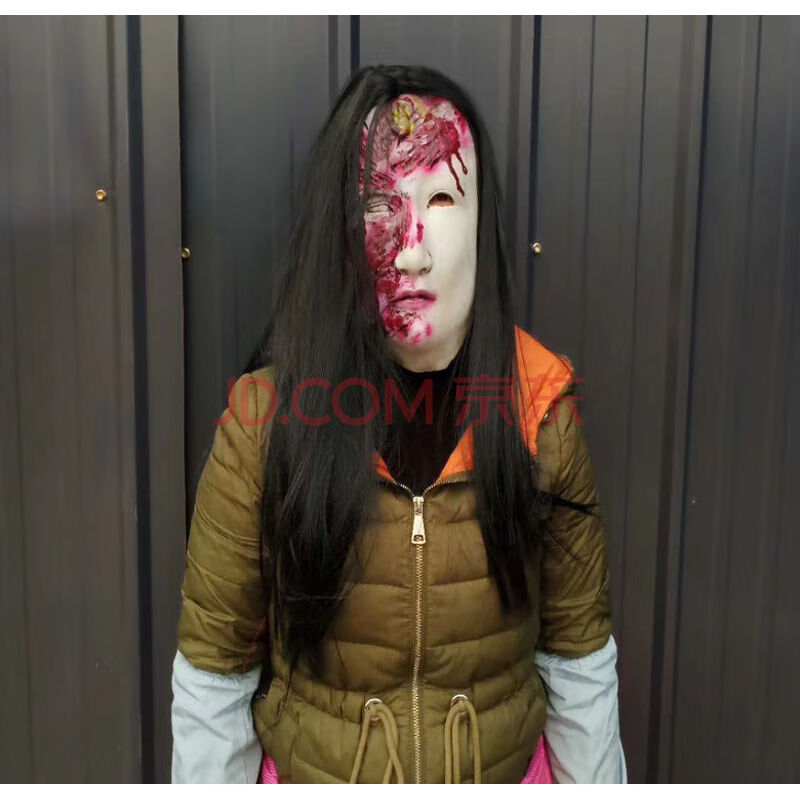 万圣节恐怖鬼面具鬼屋密室逃脱长发女鬼丧尸僵尸恶心吓人鬼脸头套 女