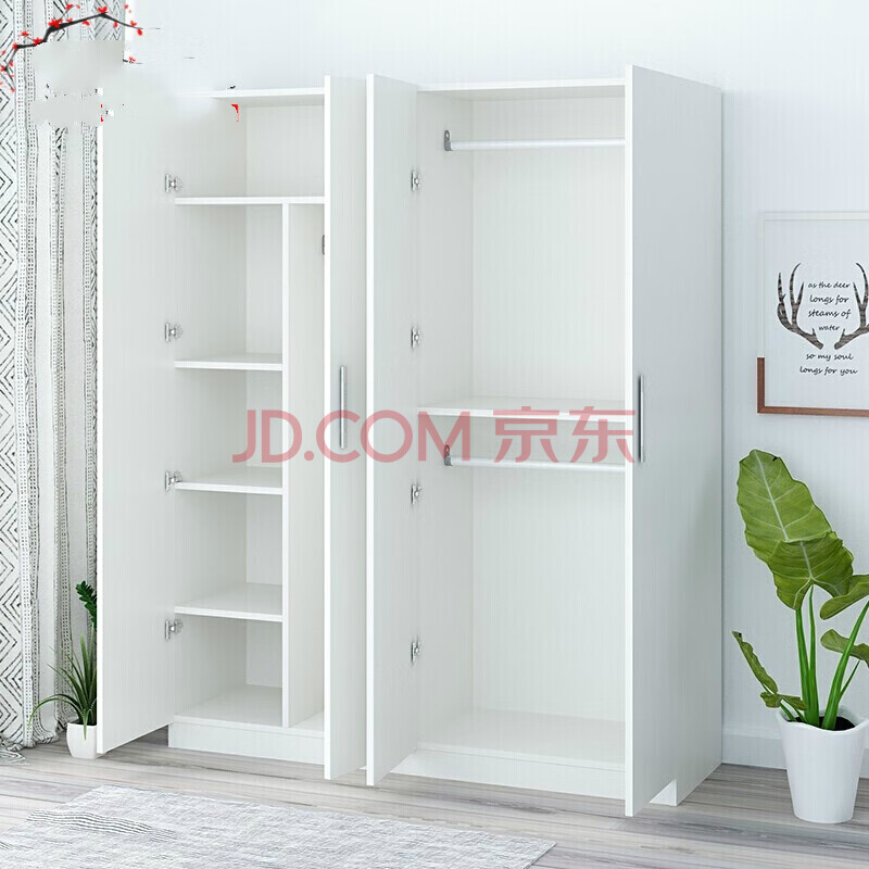 衣柜现代简约板式组合衣柜衣橱储物柜衣架门门门简易衣柜 三门180-120